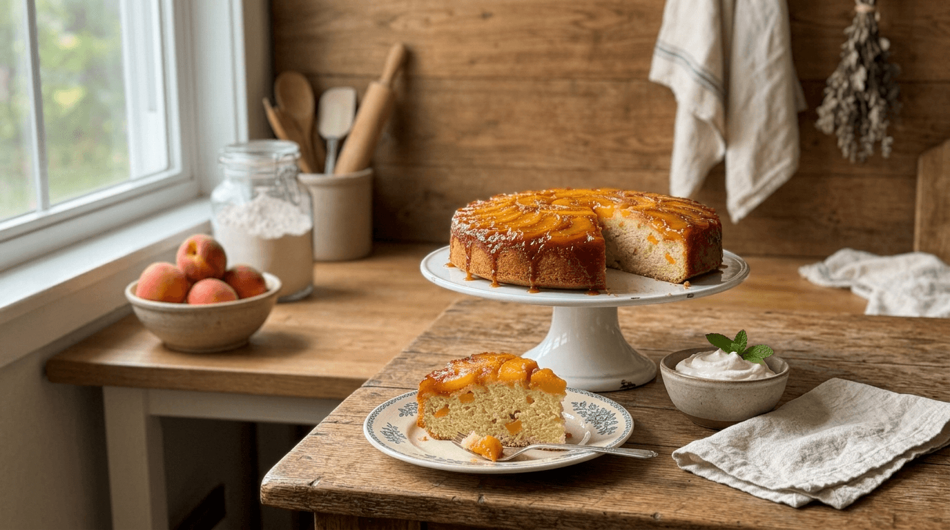 Canned Peach Upside Down Cake Recipe