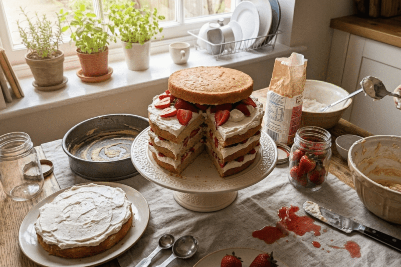 Moist Strawberry Shortcake Cake