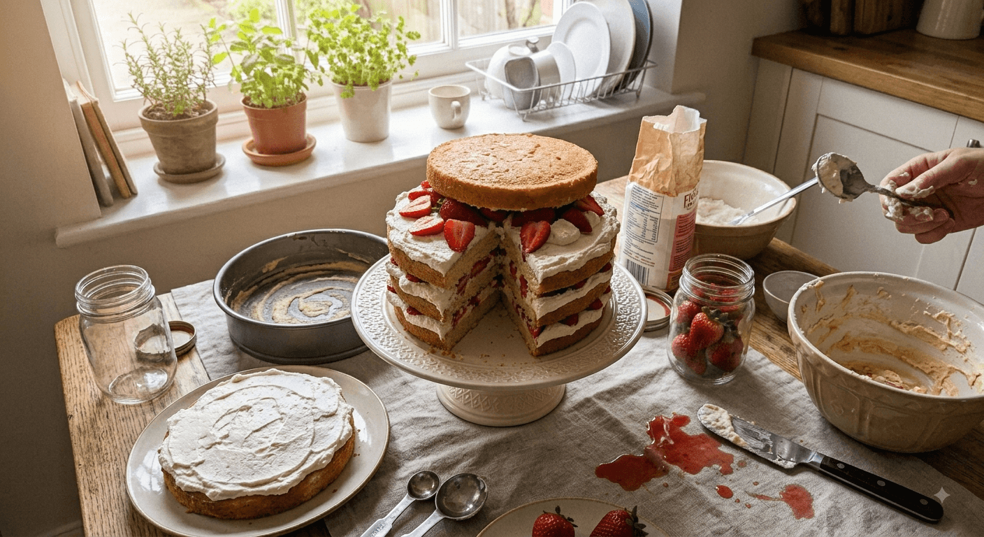 Moist Strawberry Shortcake Cake